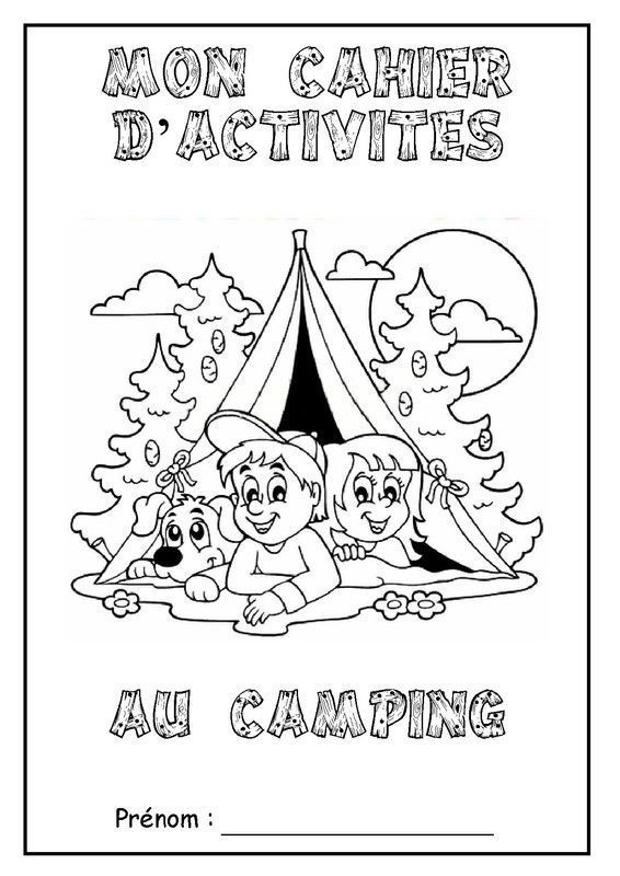 Page de garde du cahier d'activités "Au camping"