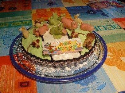 Gâteau anniversaire animaux