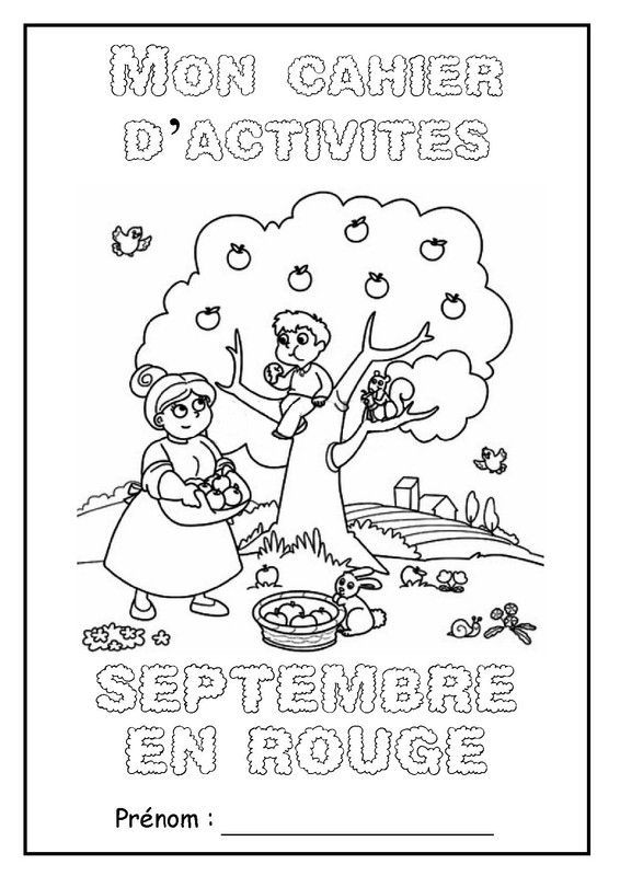 Page de garde du cahier d'activités "Septembre en rouge"