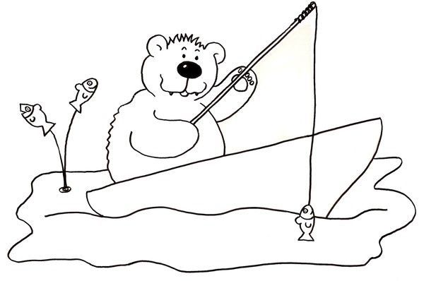 Ours polaire à la pêche