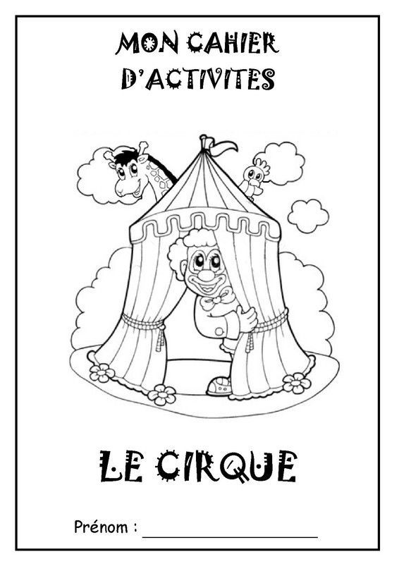 Page de garde cahier d'activités "le cirque"