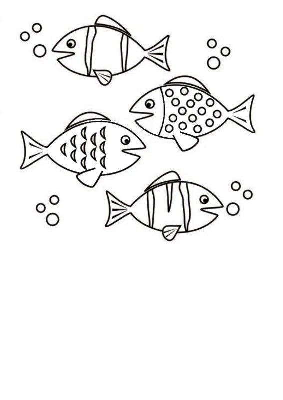 Gabarit - Tableau "Petits poissons rouges"
