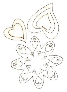 Gabarit - Guirlande fleur et coeurs