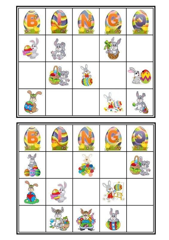 Bingo Lapin de Pâques - Cartons 1