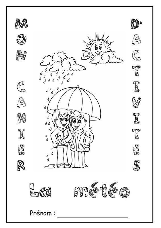 Page de garde cahier d'activités "la météo"
