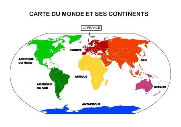 Imagier - Carte des continents