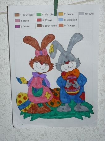Coloriage magique - Les lapins de Pâques