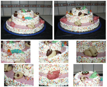 Gâteau anniversaire à étages animaux