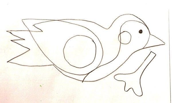Gabarit - Petit oiseau en plumes