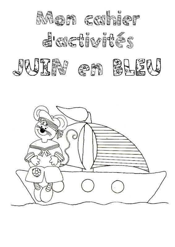 Page de garde cahier d'activités "Juin en Bleu"